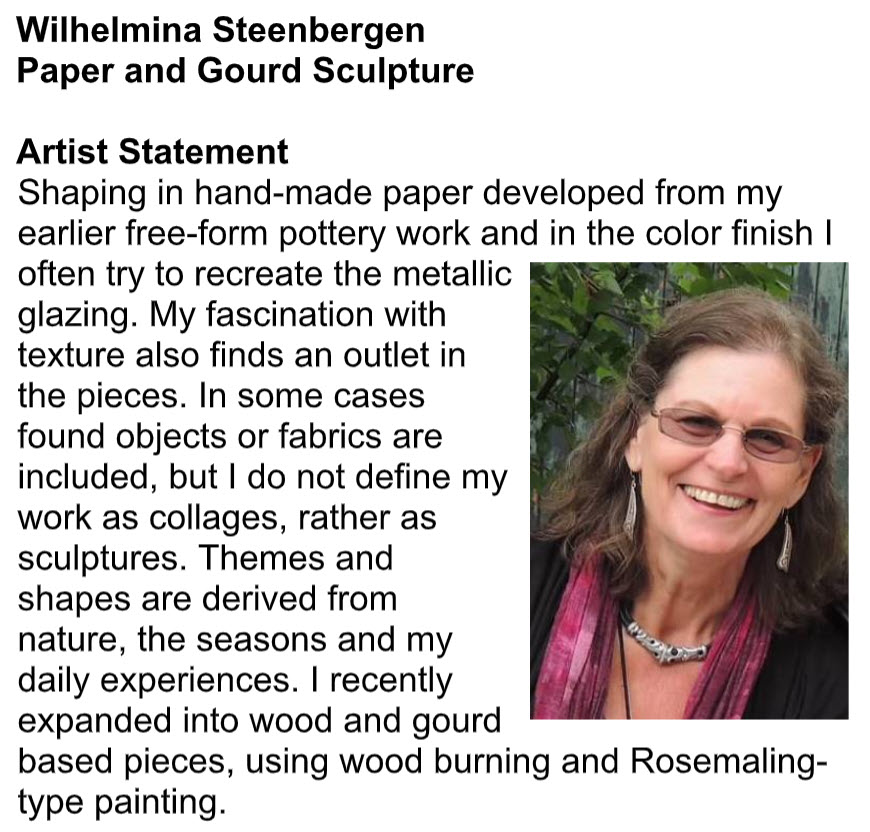Member Art Program - Creating Gourd Holiday Ornaments with Wilhelmina Steenbergen